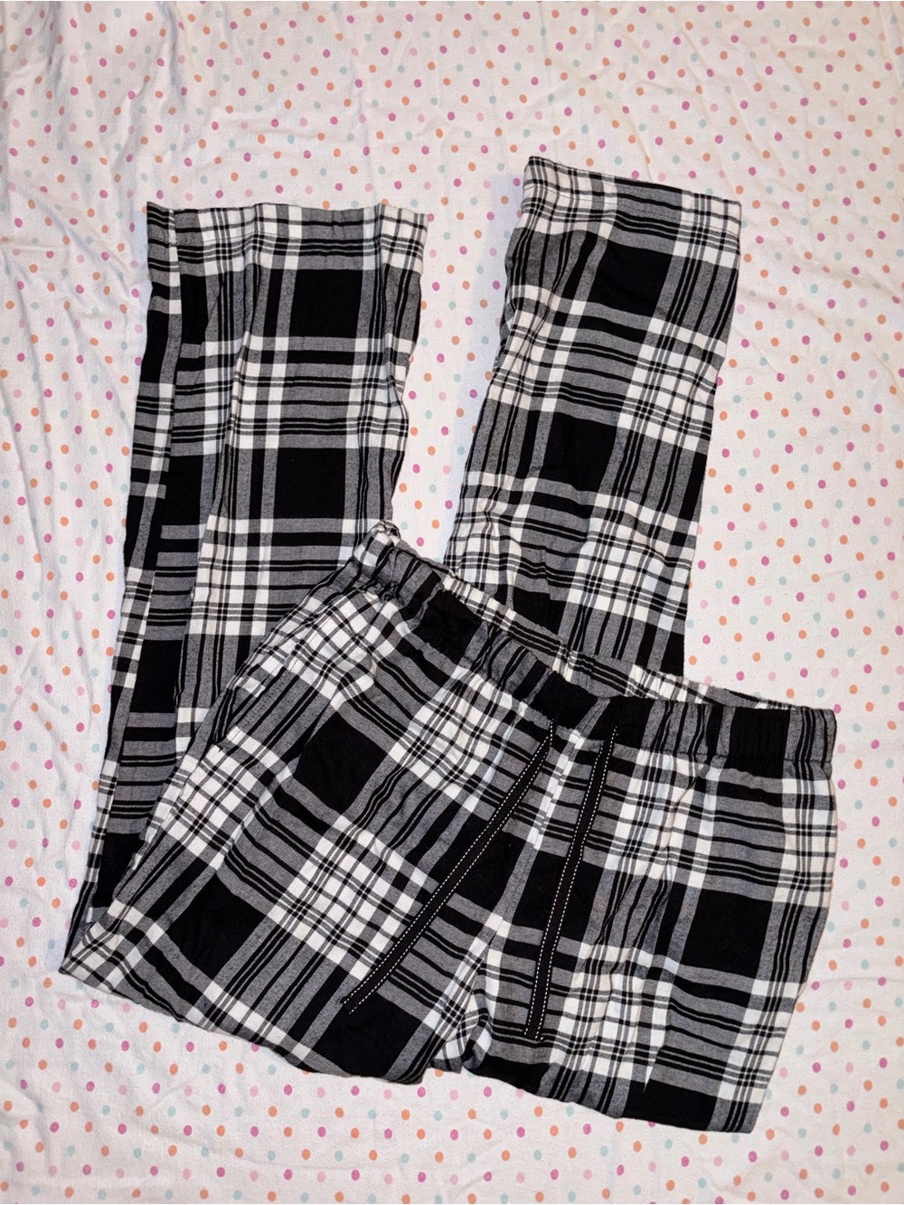 Joyspun Black White Gray Plaid Pajama Pants Women's Medium (8–10)